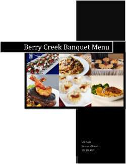 Berry Creek Banquet Menu - Berry Creek Country Club