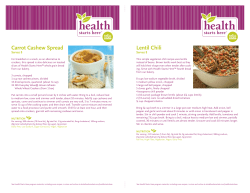 Carrot Cashew Spread Lentil Chili