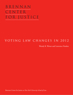 Brennan Center for Justice`s report on voter suppression in 2012