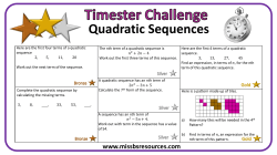 Quadratic Sequences