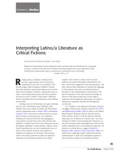 Interpreting Latino/a Literature as Critical Fictions