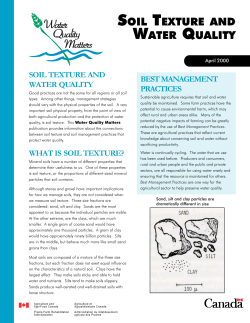 Soil texture and water quality - Agriculture et Agroalimentaire Canada