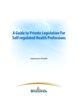 A Guide to Private Legislation For Self