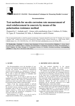 Test methods for on-site corrosion rate measurement of steel