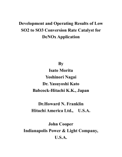 Development and Operating Results of Low SO2 to SO3 Conversion