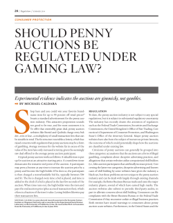 Should Penny AuctionS Be RegulAted undeR