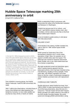 Hubble Space Telescope marking 25th anniversary in orbit
