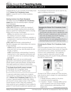 Robust Tier 2 Vocabulary Cards: Level 2