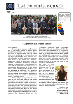 Newsletter:Day 1-ISSUE 1 - Maria`s Model United Nations(MMUN)
