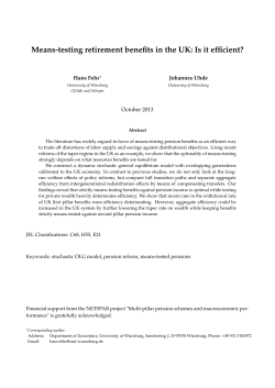 Means-testing retirement benefits in the UK: Is it efficient?