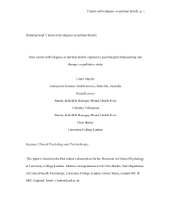 Clients with religious or spiritual beliefs, p. 1 Running head: Clients