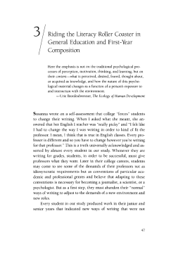 3. Riding the Literacy Roller Coaster in General Education and First