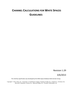 channel calculations for white spaces guidelines