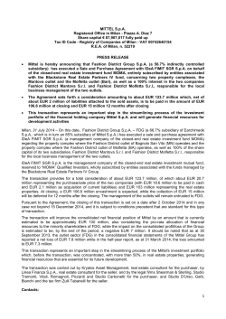 MITTEL S.p.A. Registered Office in Milan