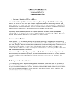 Tahlequah Public Schools Inclement Weather Transportation Plan