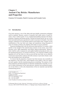 Ancient Clay Bricks: Manufacture and Properties