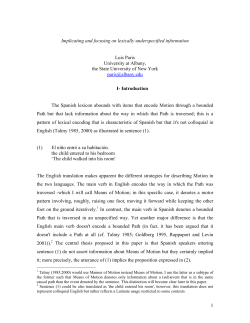 Implicating and focusing on lexically underspecified information Luis