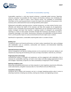 The benefits of sustainability reporting