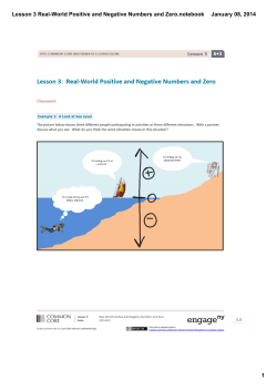 Lesson 3 Real-World Positive and Negative Numbers and Zero