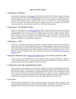 Suggested Presentation Topics