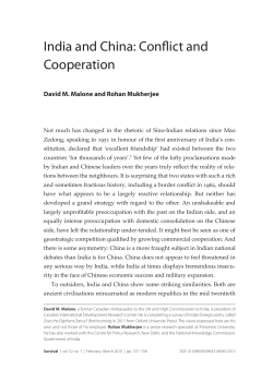 India and China: Conflict and Cooperation