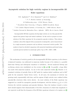 Asymptotic solution for high vorticity regions in incompressible 3D