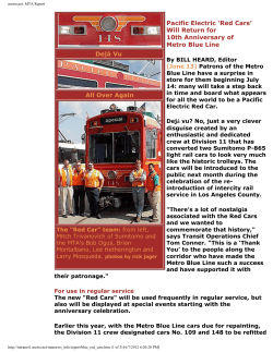 MTA Report June 2000 - Pacific Electric `Red Cars` Will Return for