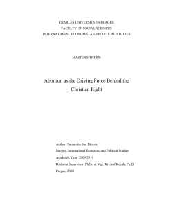 Abortion as the Driving Force Behind the Christian Right