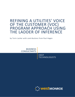 REFINING A UTILITIES` VOICE OF THE CUSTOMER (VOC