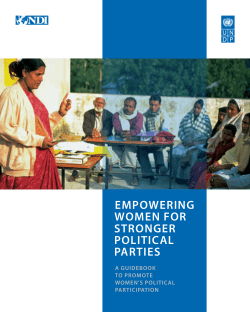 emPoWerinG Women for stronGer PoliticAl PArties