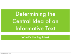 Determine Central Idea Keynote