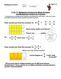 How many sixths - Mr. Millard Grade 6 Mathematics