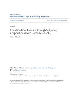 Insulation from Liability Through Subsidiary Corporations