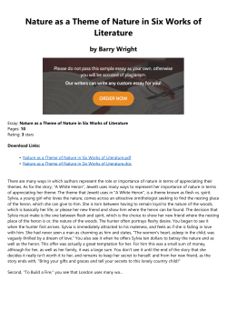 Nature as a Theme of Nature in Six Works of Literature by Barry Wright