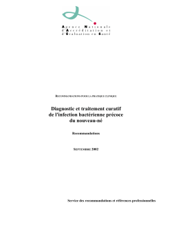 Infection bact&eacute;rienne pr&eacute;coce du nouveau-n&eacute;