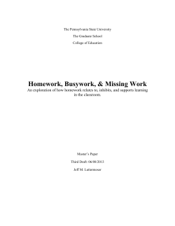 Homework, Busy Work, and Missing Work