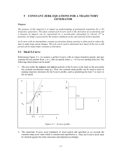 S-Curve Equations for a Trajectory Generator