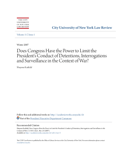 Does Congress Have the Power to Limit the President`s Conduct of