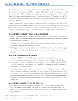 Smoke/Tobacco-Free Policy Rationale