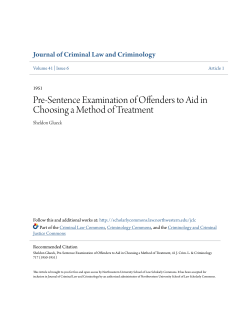 Pre-Sentence Examination of Offenders to Aid in Choosing a