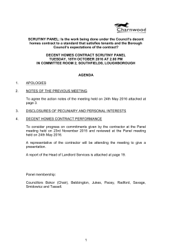 SCRUTINY PANEL: Is the work being done under the Council`s