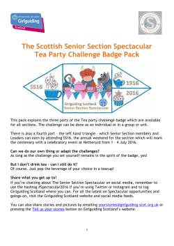 The Scottish Senior Section Spectacular Tea Party