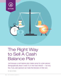 The Right Way to Sell A Cash Balance Plan