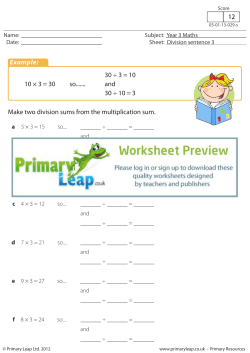 Division sentence by 3 - Primary Leap