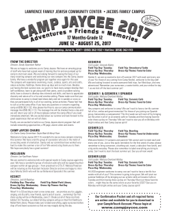 camp jaycee 2016 - Lawrence Family JCC