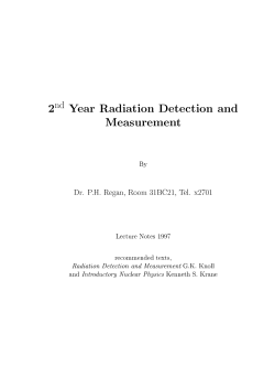2nd Year Radiation Detection and Measurement