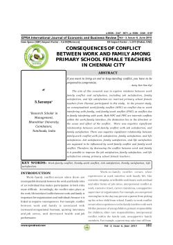 consequences of conflict between work and family among primary