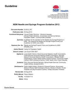 NSW Needle and Syringe Program Guideline 2013