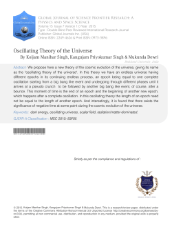Oscillating Theory of the Universe (PDF Available)