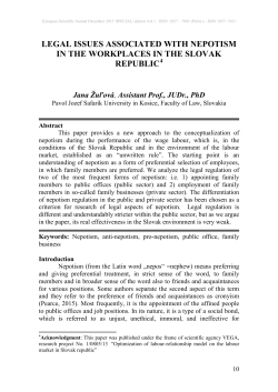 legal issues associated with nepotism in the workplaces in the